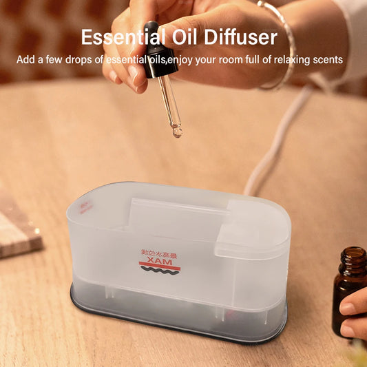 Aroma Humidifier Flame Essential Oils Diffuser Air Humidifier for Home Bedroom Mini Air Fragrance Diffuser with LED Night Light